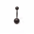 thumbnail image 3 of Belly Button Ring 14G Sand Finish Ball Ends Navel Ring Body Jewelry - 4 Colors, 3 of 4