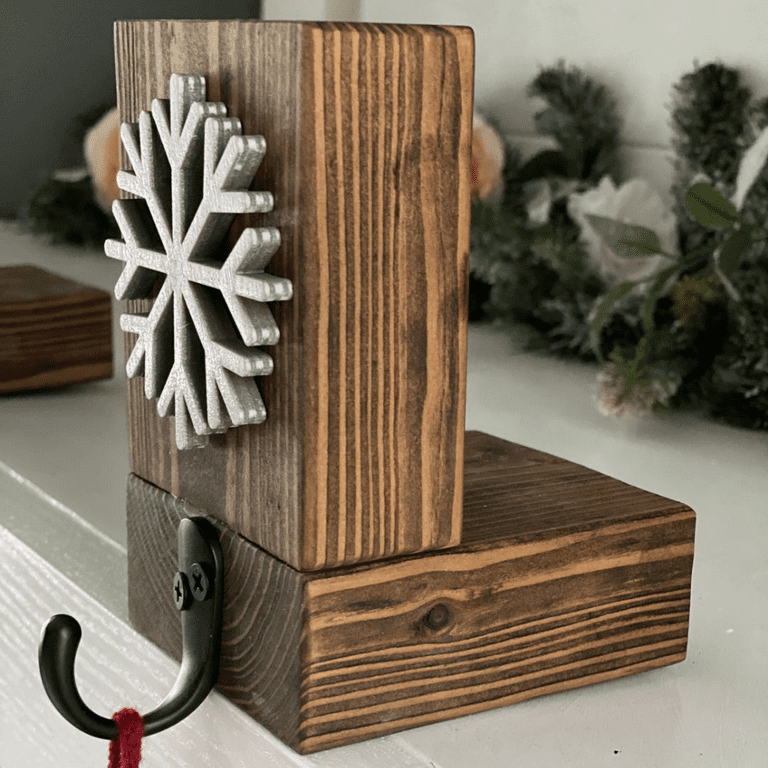 Wood Pine Shape, Snowflake 2, Unpainted Wooden Cutout DIY
