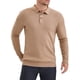 thumbnail image 4 of Camisa polo de punto de negocios de color sólido de manga larga para hombre S caqui, 4 of 6