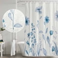 thumbnail image 5 of Blue Spring Floral Shower Curtain, Waterproof Shower Curtains for Bathroom, Summer Flowers Botanical Elegant Washable Fabric Bathtub Curtain Set Bath Decor with 12 Hooks 72"x78", 5 of 8