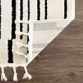 thumbnail image 5 of Hauteloom Deren Living Room, Bedroom Bohemian Shag Area Rug - Soft Shaggy Farmhouse - High Plush Pile - Black, White, Cream, Light Beige, Ivory - 5'3" x 7', 5 of 17