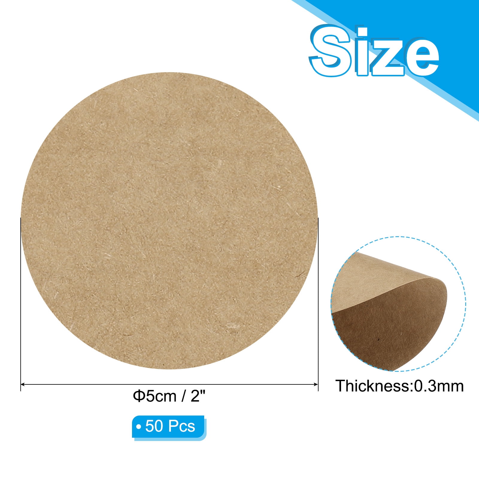 Unique Bargains Circle Card Stock Round Shape Cutouts for Craft Projects 2" Brown