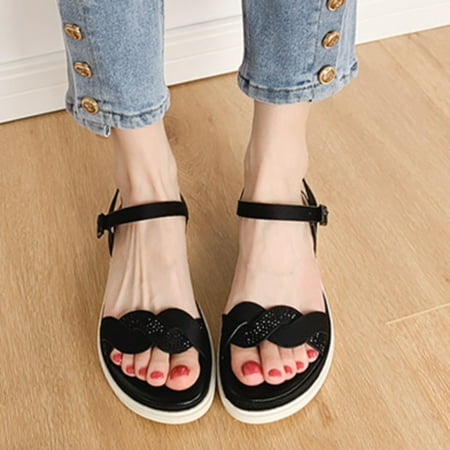 

Cathalem Womens Born Sandals Summer Thick Heel Women Sandals Slippers Women Designer Sandals for Women Memory Foam Sandals Black 8