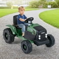 thumbnail image 4 of Costway 24V Ride On Tractor for Kids with Detachable Trailer Remote Control Music Dark Green, 4 of 10