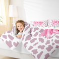 thumbnail image 4 of Homewish Kawaii Princess Ribbon Bedding Comforter Set for Girls, Fashion Thistle Leopard Print Twin Comforter Sets, Cute Cartoon Reversible Bedding Set, Luxury Bedroom Decor, 2 Pieces, 4 of 8
