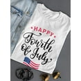 thumbnail image 3 of Smartprints Womens Graphic Tee - Fourth Of July Happy Flag - Regular Fit 100% Cotton, 3 of 4