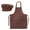 Coffee, variant on Cotton Canvas Adjustable Apron Chef Hat Set for Men and Women-Purple-L