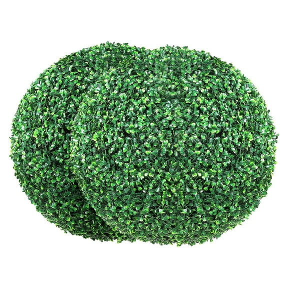 Artificial Topiary Trees (2-Pack) – 20" Tall Boxwood Ball Topiaries, Faux Green Plant Decor for Indoor & Outdoor – Wedding, Garden, Balcony, Backyard & Home Décor – All-Year Round