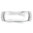 thumbnail image 2 of 10k White Gold 7mm Lightweight Half Round Wedding Band Size 6.5 1WHRL070, 2 of 4