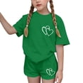 thumbnail image 4 of Ensemble Deux Pièces pour Filles, Haut à Manches Courtes et Short, Col Rond, Tenue d'Été Décontractée avec Petits Imprimés, 4 of 8