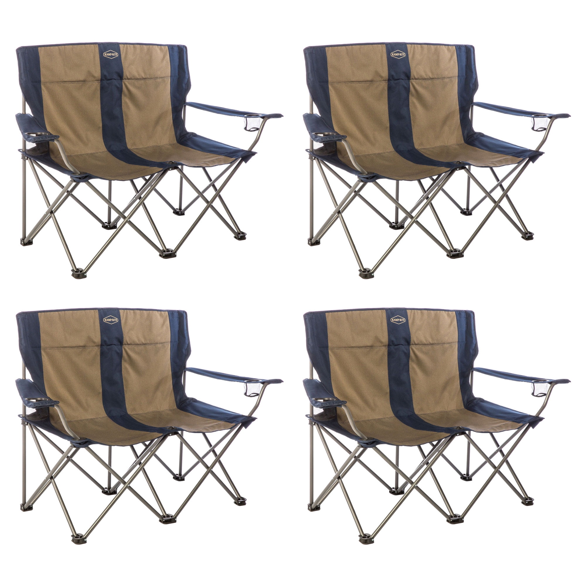 Kamp Rite 2 Person Outdoor Tailgating Camping Double Folding Lawn Chair 4 Pack