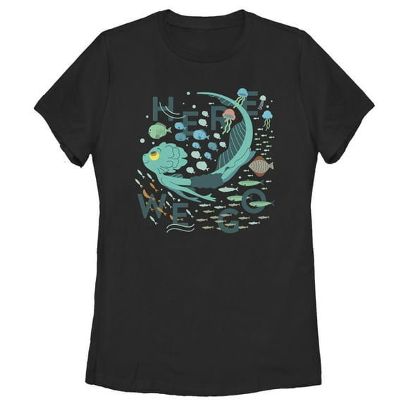 Women's Luca Here We Go  Graphic Tee Black Small