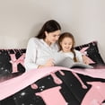 thumbnail image 4 of Manfei Cartoon Bow Letter K Monogrammed Full Size Comforter Sets 3 Pieces for Girls Teens,Princess Glitter Print Bedding Sets for Kids,Pink Reversible,Super Cozy Room Decor, 4 of 6
