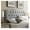 Gray, variant on Annabel Tufted Button Linen Fabric Upholstered Queen Headboard in Beige
