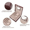 thumbnail image 3 of Tignapoo Elegant Black Leather Jewelry Organizer with Mirror - Double-Layered Crocodile Pattern Storage Box for Necklaces, Rings, and Earrings - Perfect for Home or Travel, 3 of 6