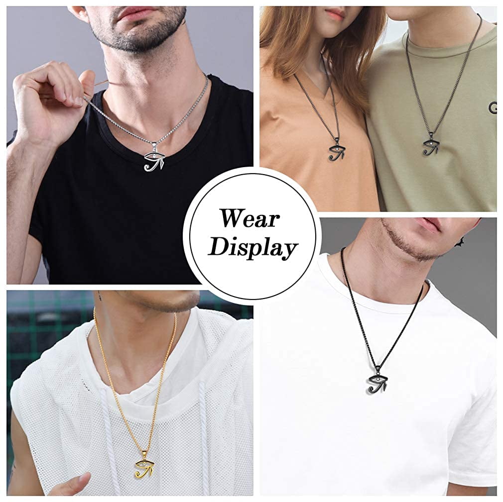 Eye of Horus Necklace Ankh Cross 