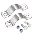 thumbnail image 4 of Uxcell 304 Stainless Steel Wall Mount Ceiling Mount Pipe Support for 46mm Pipe 2 Pack, 4 of 6