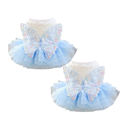2Pack Offer Countdown! Fashionable Blingbling Tutu Dress With Elegant Lace For Extra Small And Small Puppies Perfect For Parties And Festive Celebrations Pet Clothes Birthday Gift For Pet Dog Cat XS