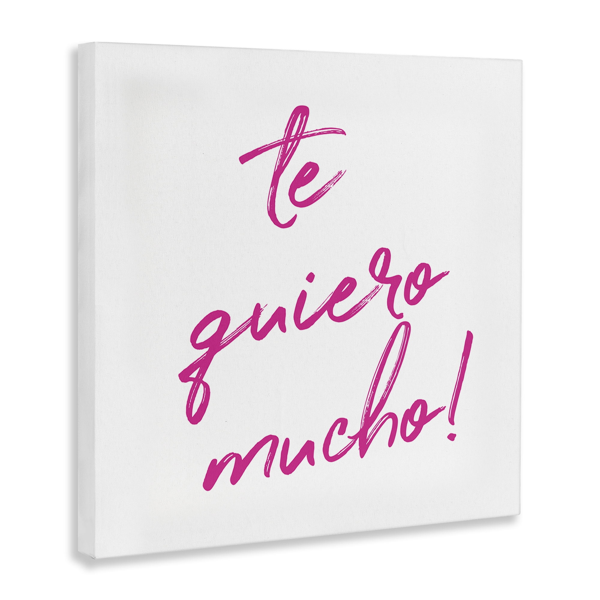 Stupell Industries Te Quiero Mucho Rosa Inspirational Quotes & Sayings Painting Wrapped Canvas Art Print Wall Art, 36 x 36