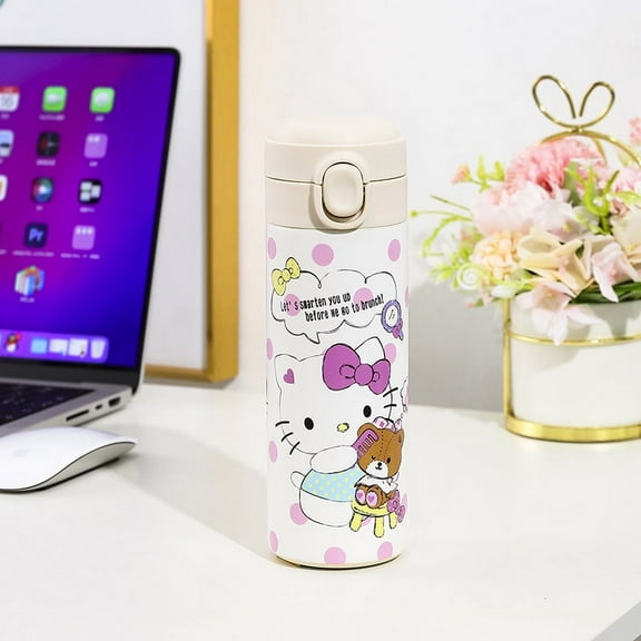 420ml(14.2oz) Cartoon KT Cat Kuromi My MLD CNMR Portable Thermal Cup 304 Stainless Steel Bouncy Cup Water Bottle Gift