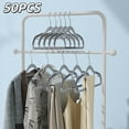 thumbnail image 2 of LEDREM 50-Pack Clothes Hangers, Plastic Hangers Non-Slip , Heavy-Duty Space-Saving, 360° Swivel Hook, for Coats,Pants, Light & Dark Gray, 2 of 8