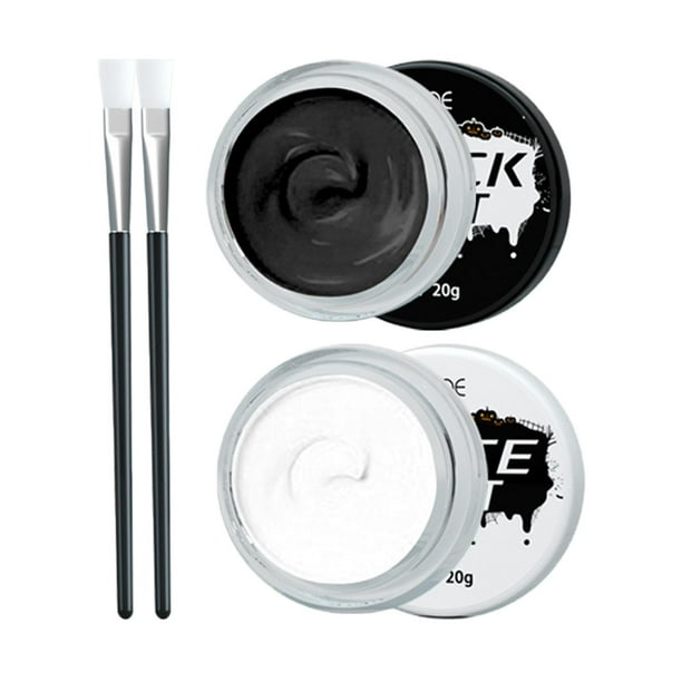 Juego de 3 piezas de pintura corporal para rostro negro, blanco, rojo, para Halloween, efectos especiales, kit de maquillaje a base de aceite, kit de pintura facial para fiesta de cosplay