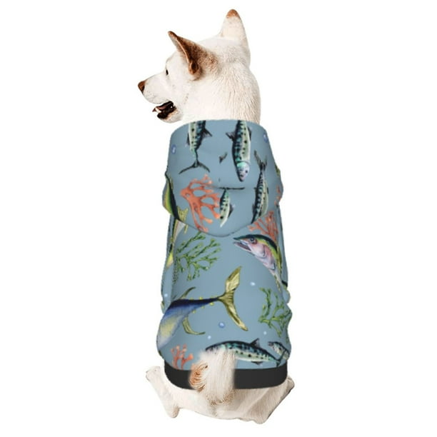 Balery Various Wild Sea Fish Sudadera con Capucha para Perros Pequeños – Ropa para Mascotas, Disfraz para Perros y Gatos, Ideal para Fiestas y Cosplay-X-Small