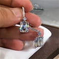 thumbnail image 4 of Maojin Pendientes colgantes de cristal y diamantes de metal exquisitos para mujer, 4 of 6