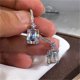 thumbnail image 4 of Pendientes colgantes de cristal y diamantes de metal exquisitos para mujer, 4 of 6