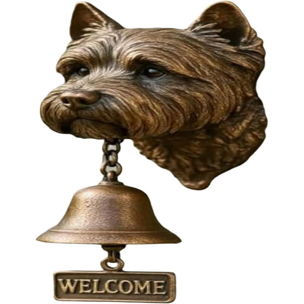 Timbre Bienvenida Pug Campana Cena Hierro Fundido (J)