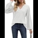thumbnail image 2 of Camisetas de Larga para Mujer, Blusa con Escote en V Profundo, Elegantes e Informales, Moda 2025, Holgadas y Suaves, para Otoño e Invierno L, 2 of 10
