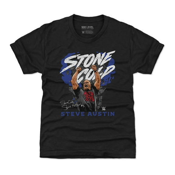 Youth 500 Level Heather Black "Stone Cold" Steve Austin Pose T-Shirt