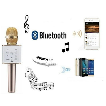 Q7 Handheld Mobile Phone Karaoke W ireless Microphone Golden KTV Player