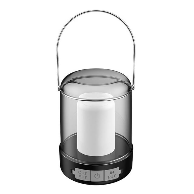 yeacher Portable Camping Lantern with Type-C Fast Charging, 3 Light Modes (White/Warm/Flame), USB Power Bank Function, IPX4 Waterproof, Built-in 1200mAh Battery for Outdoor Adventures