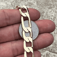 thumbnail image 3 of Men's 14K Gold Plated Figaro Hip Hop Bracelet 8" Inch x 12 MM Thick Wrist Chain, 3 of 6