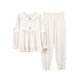 thumbnail image 3 of Conjuntos de pijamas de manga larga para mujer, ropa de dormir de satén para otoño, conjunto de Pijama para niña joven, ropa de casa para mujer, 3 of 4