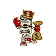 thumbnail image 2 of Camiseta moderna con estampado de corona y dinero para mujer: cuello redondo, manga corta, algodón elástico, lavable a máquina, ideal para verano y para deportes de ocio., 2 of 6