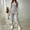 Gray, variant on Women Vertical Ribbed V Neck Long Sleeve Top Skinny Pants 2 Piece Athletic Workout Outfit Sets Army Green M