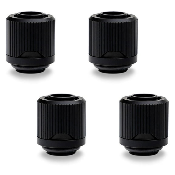 EKWB EK-Quantum Torque STC-10/13 Compression Fitting for Soft Tubing, 10/13mm (3/8" ID, 1/2" OD), Black, 4-pack