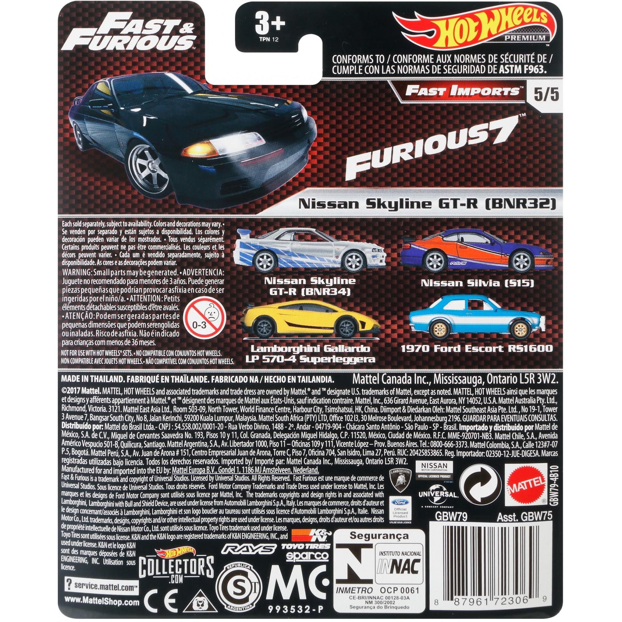 Hot Wheels Fast & Furious Nissan Skyline GTR (R32) - Walmart.com