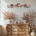 thumbnail image 4 of norband Metal Flower Wall Decor Vintage Spring Metal Flower Wrought Iron Scroll Sculpture 15.7''x3.7'' Farmhouse Leaf Wall Decor with Nails for Summer Bedroom Kitchen Indoor Outdoor(Pink), 4 of 12