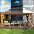 thumbnail image 5 of JolyDale 12' x 16' Outdoor Hardtop Gazebo, Wood Grain Galvanized Steel Double Canopy Aluminum Frame Gazebo with Netting and Curtains for Patio, Backyard, Lawns, Parties, Brown, 5 of 7