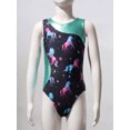 thumbnail image 5 of CHICTRY Kids Girls 2Pcs Gym Sports Yoga Suit Colorful Prints Sleeveless Leotard with Shorts Dance Outfit Dark Night 6, 5 of 7