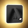 thumbnail image 1 of 8w Modern Led Wall Light Wall Reading Light With 350 Swivel Switch 3w Led Wall Spotlight Indoor Wall Lamp For Bedroom Bedside Living Room Black 3000k, 1 of 5