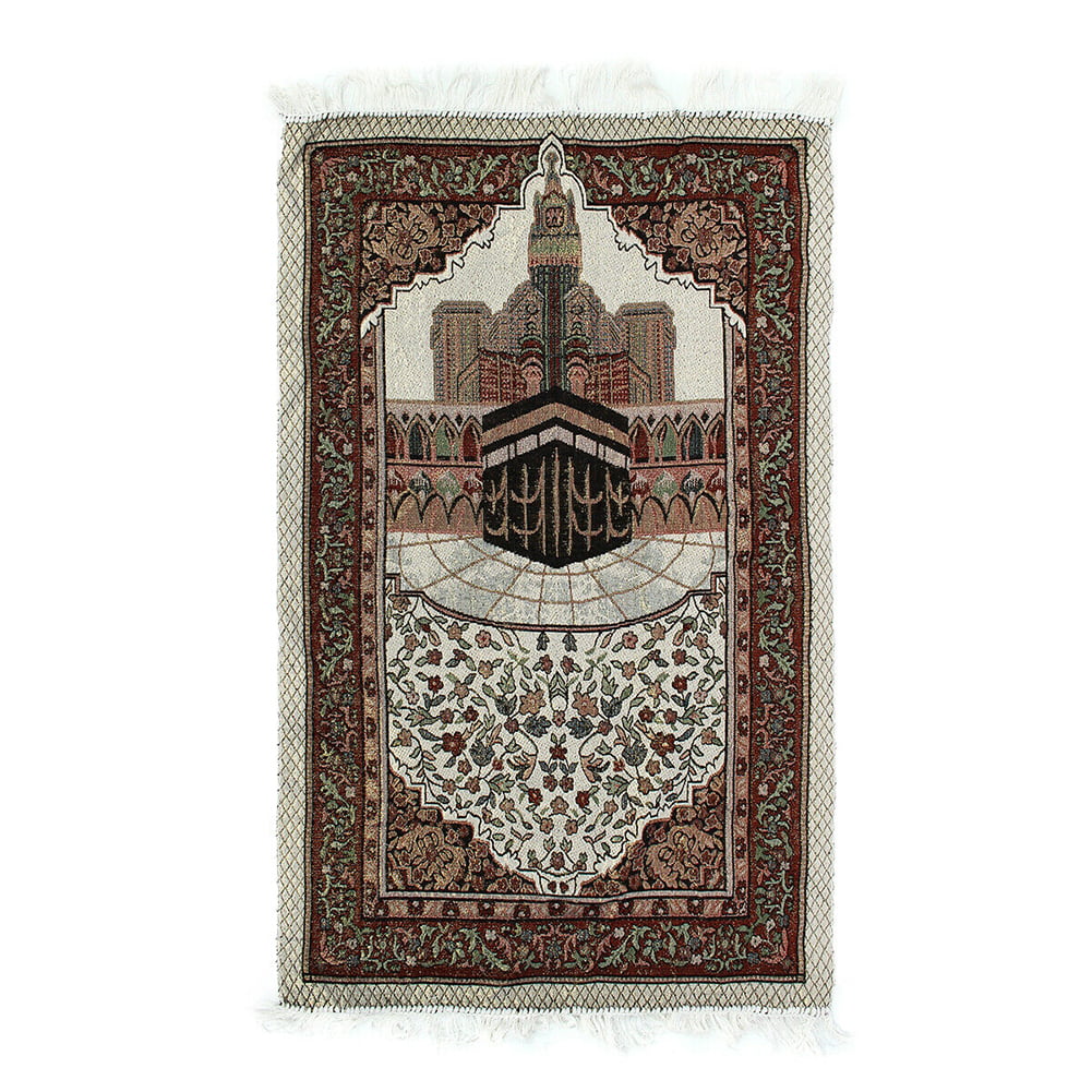 Portable Islamic Travel Muslim Prayer Rug Mat Carpet Blanket Compass Pouch Red 