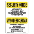 thumbnail image 1 of SignMission OS-SN-A-1218-L-11677 12 x 18 Po Avis de Sécurité OSHA Signe - Visiteurs au Front Office Bilingue, 1 of 1
