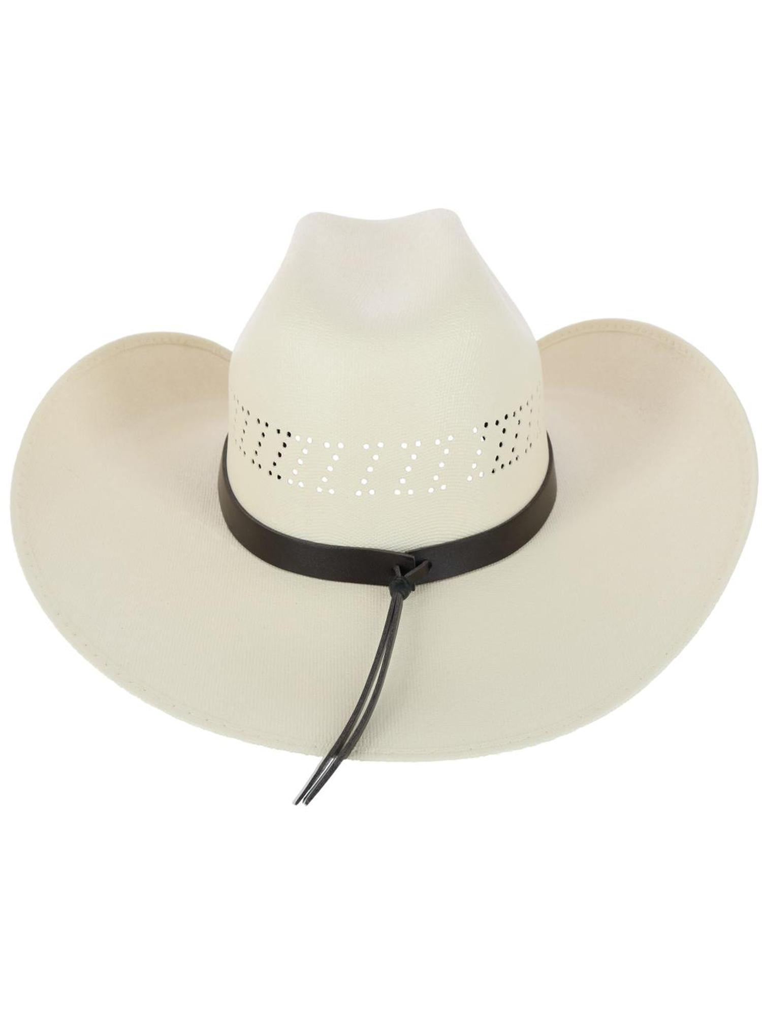 CTM  Buffalo Crown Canvas Western Hat with Geometric Hatband (Men)