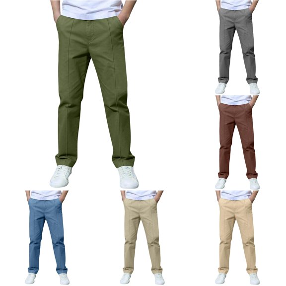 XAOFW Boys Back To School Pants Elastic Waist Comfort Fit Casual Jogger Trousers Uniform Pants For Girls Kids Versatile Bottom 10-11 Years