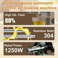 thumbnail image 5 of Nut Seeds Oil Extractor, 1800W Cold Hot Press Machine for Coconut, Cocoa Beans(Gray), 5 of 9
