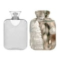 thumbnail image 2 of 2L Hot Water Bottle with Soft Velvet Cover PVC Hot Water Bag for Pain Relief Long-Lasting Warmth White and Silver Christmas Tree Decorations, 2 of 8